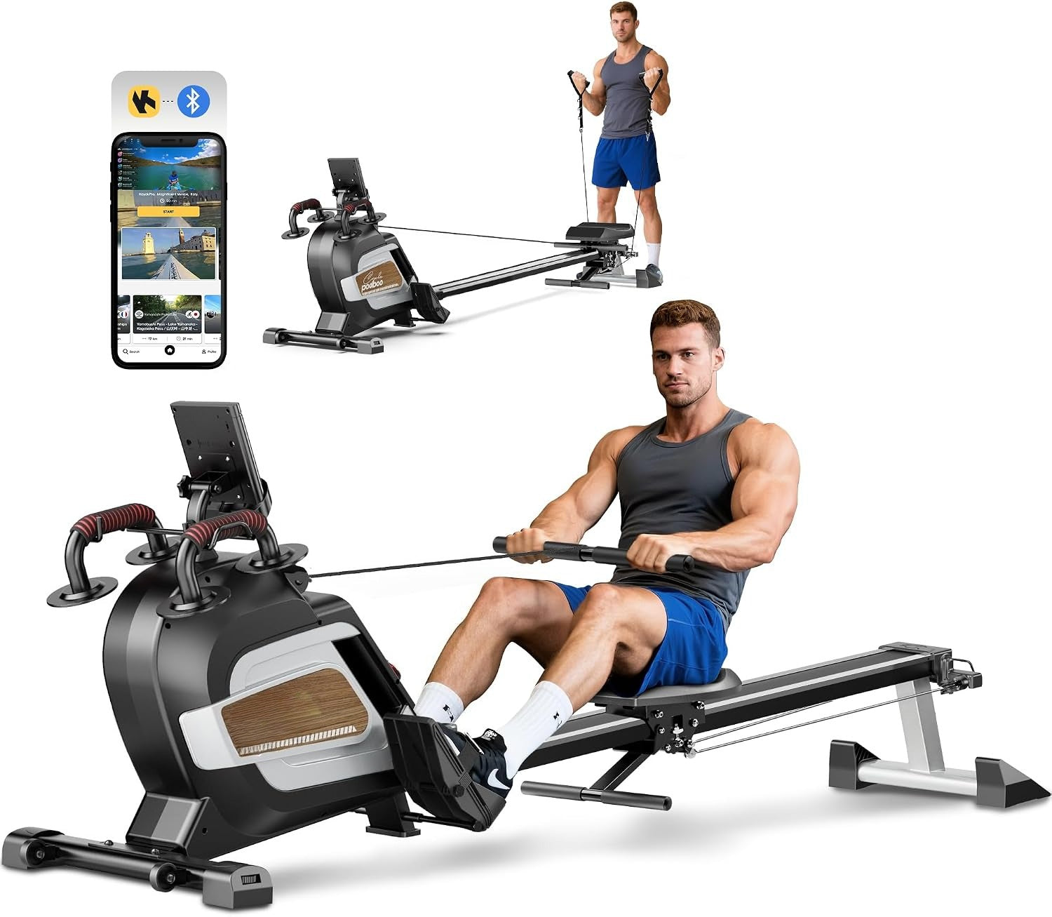 Foldable Magnetic Rowing Machine for Home