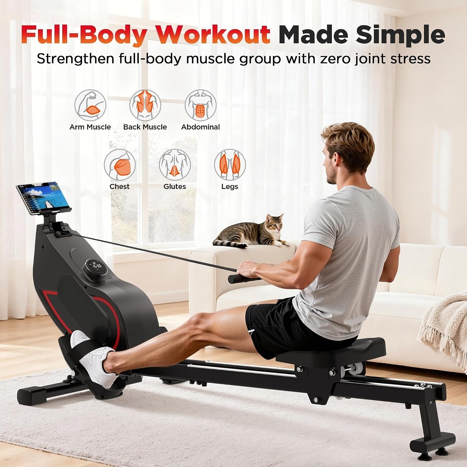 Magnetic Rowing Machine for Home Quiet Rower
