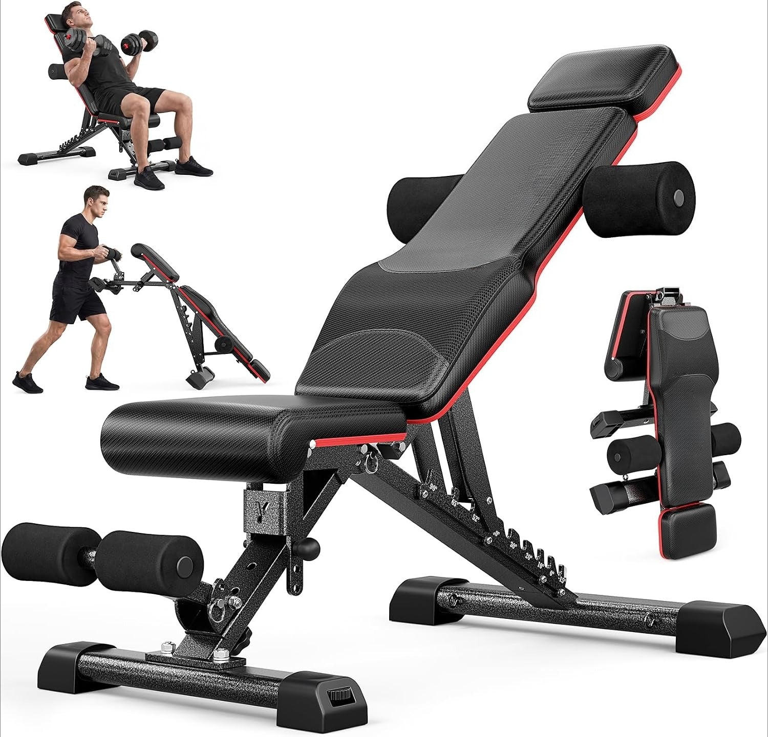 Foldable Weight Bench with Bench Press Stand