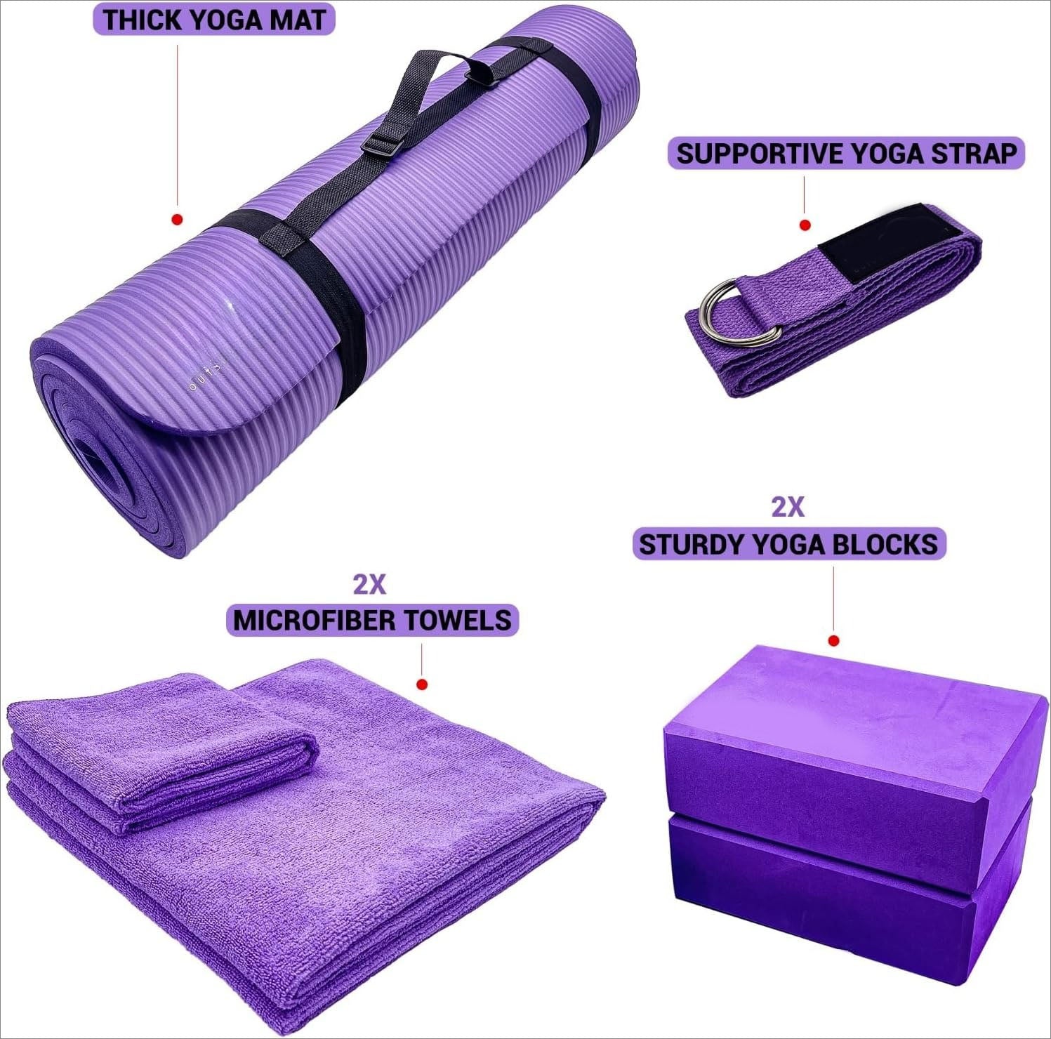 7-Piece Yoga Mat Starter Kit