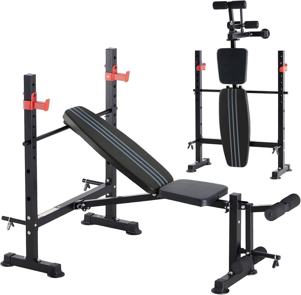 Adjustable Weight Bench Set with Rack