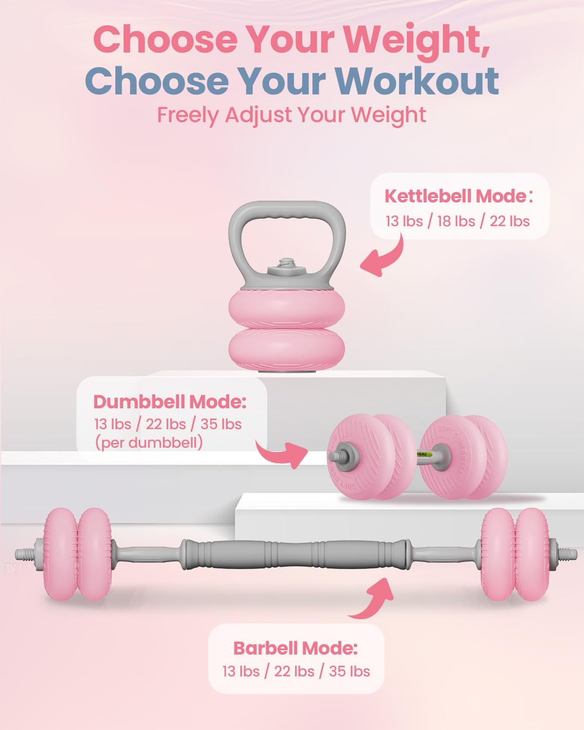 4-IN-1 Adjustable Dumbbell Set
