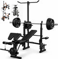 8-in-1 Foldable Weight Bench Home Gym Set