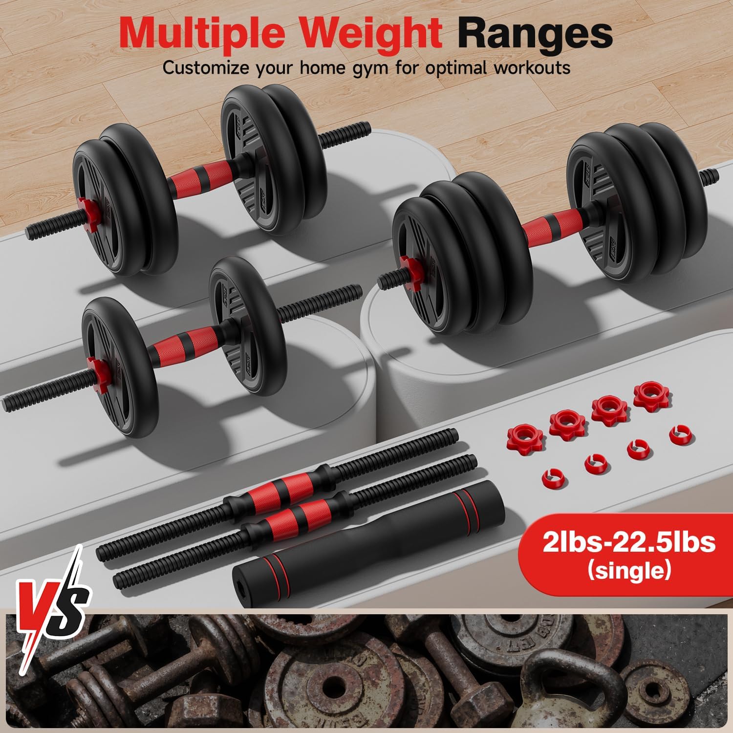 5-in-1 Adjustable Dumbbell Weight Set