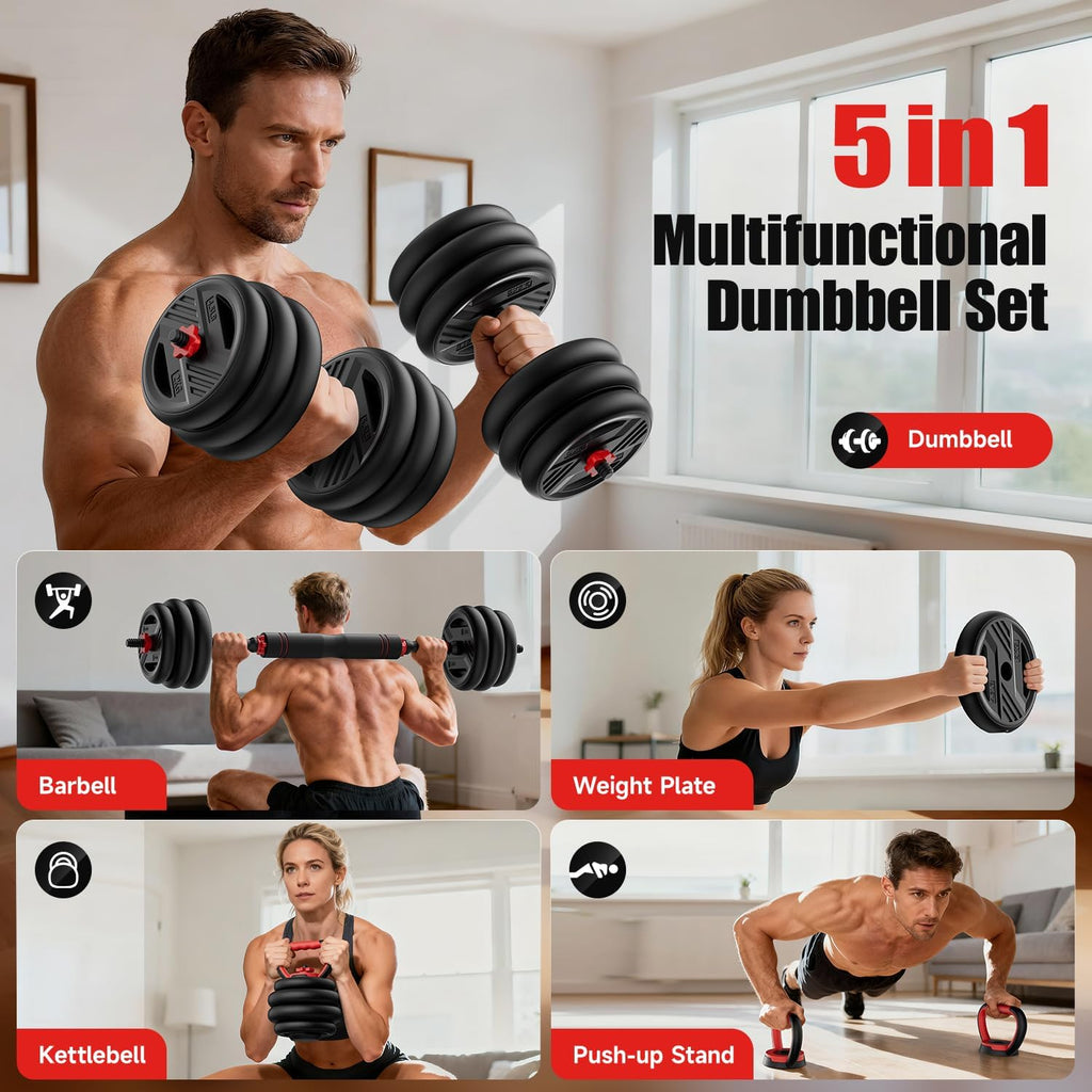 5-in-1 Adjustable Dumbbell Weight Set