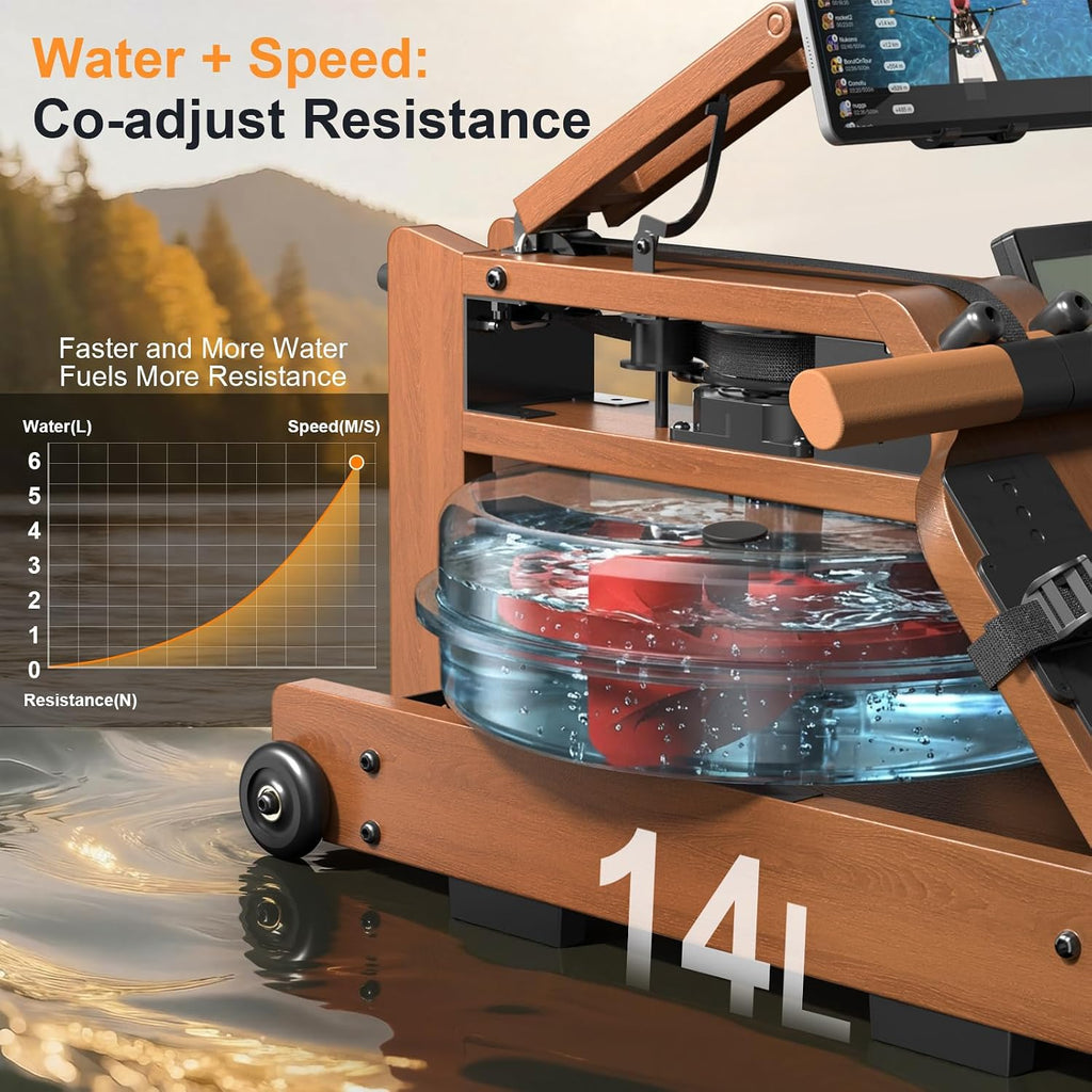 Water Rowing Machine for Home Upright Design