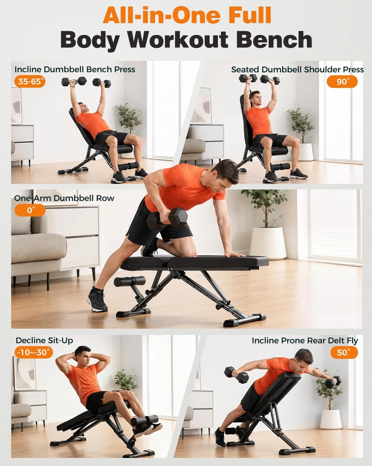 Foldable Adjustable FID Weight Bench