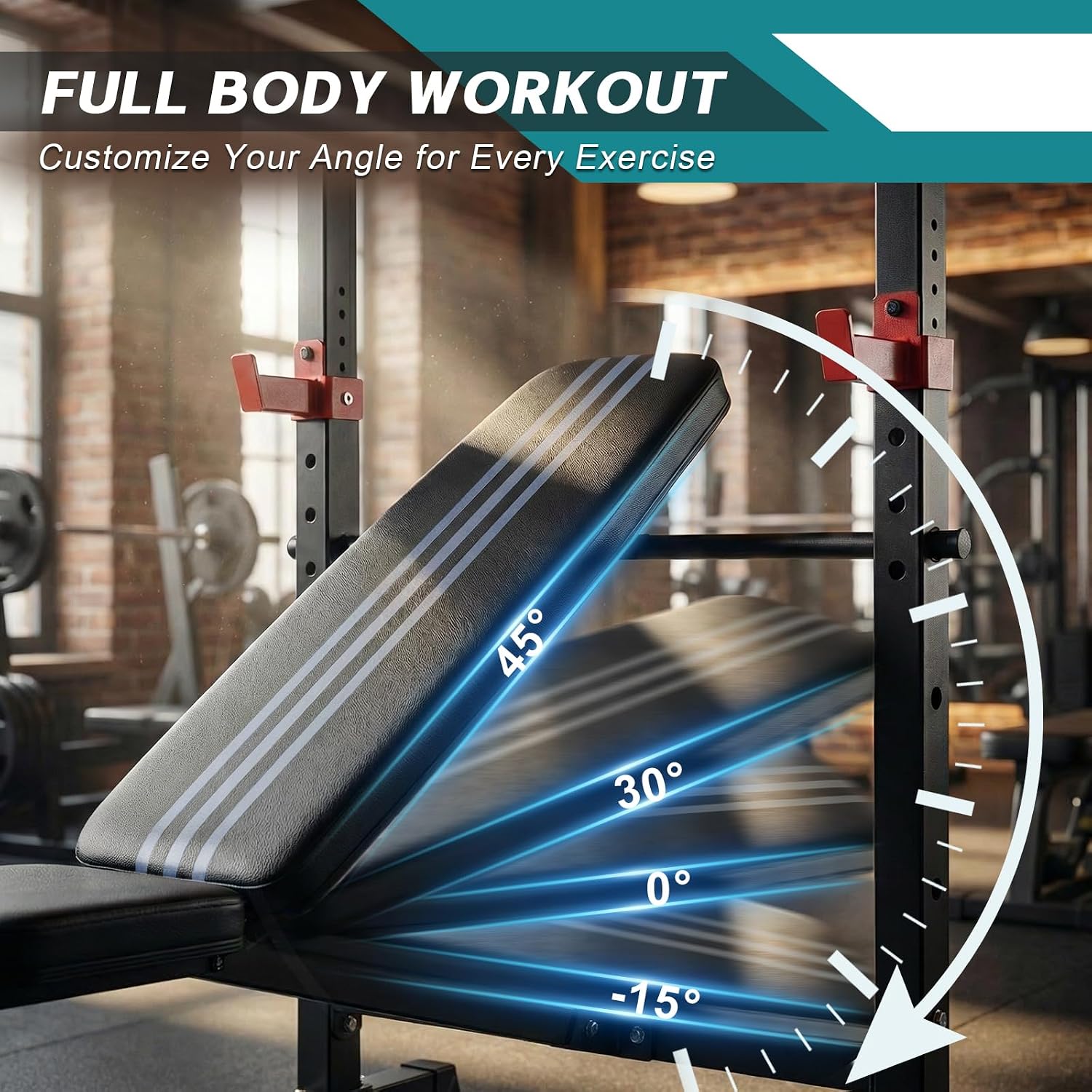 Adjustable Weight Bench Set with Rack