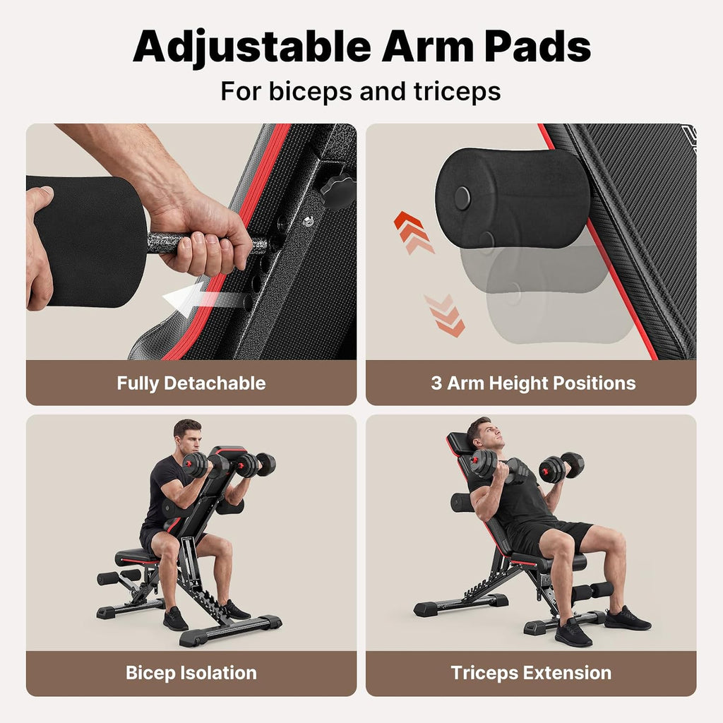 Foldable Weight Bench with Bench Press Stand