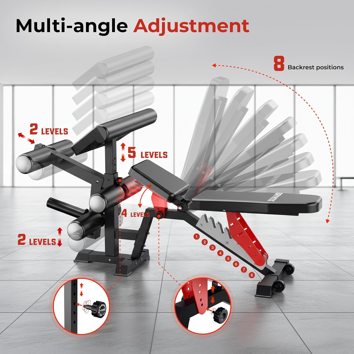 1600LBS Multifunctional Adjustable Weight Bench