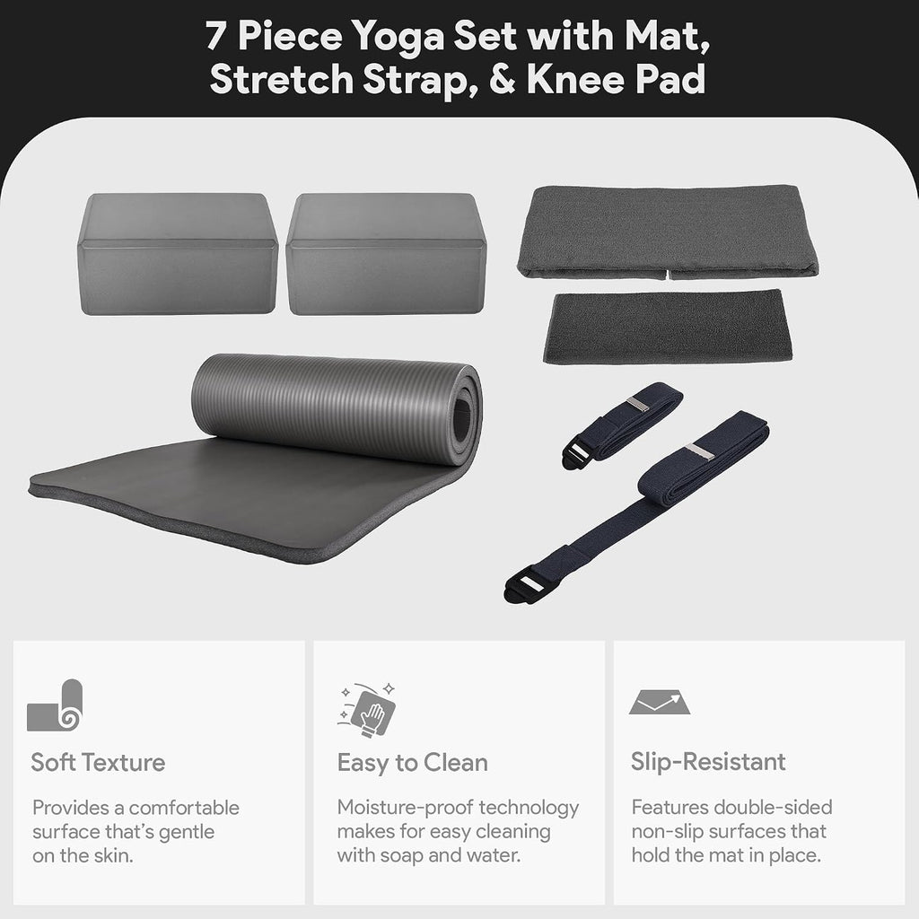 7-Piece Extra Thick Yoga Starter Kit
