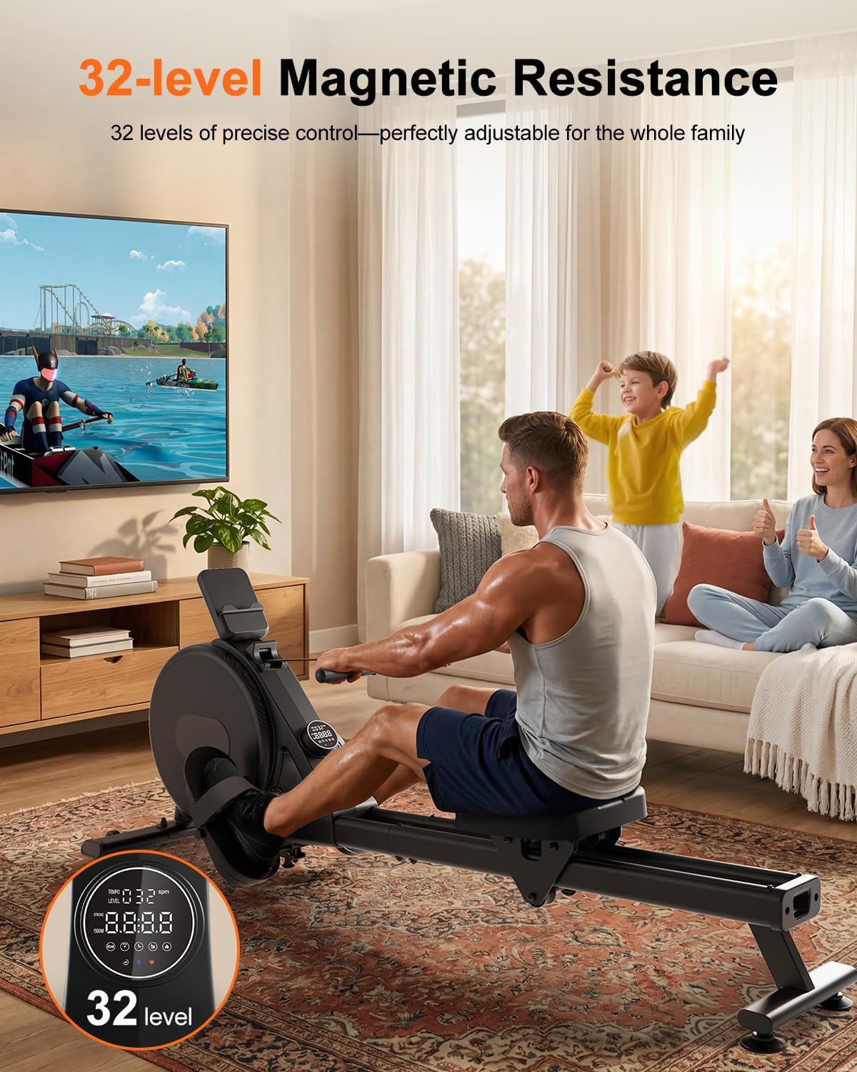 Magnetic Rowing Machine for Home