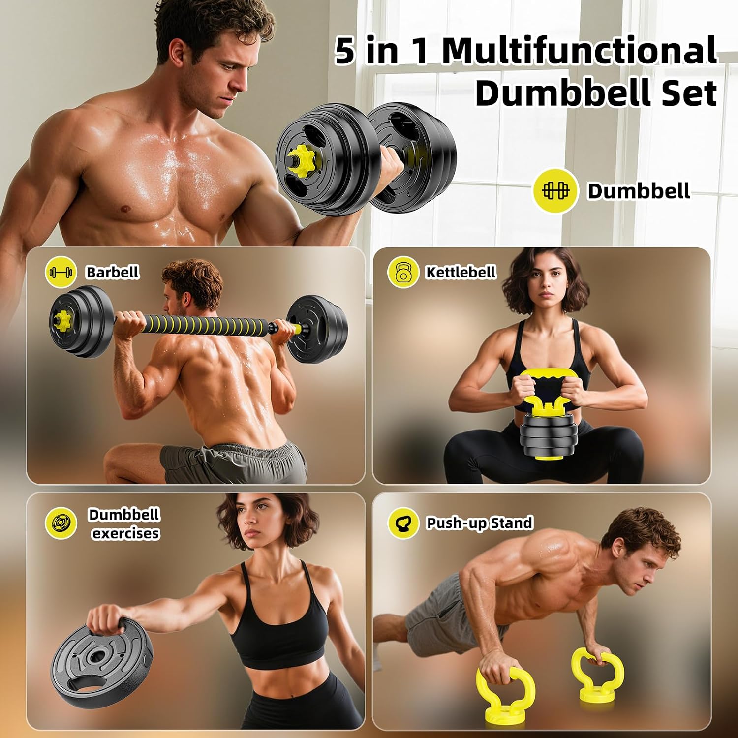 4 in 1 Adjustable Dumbbell Weight Set