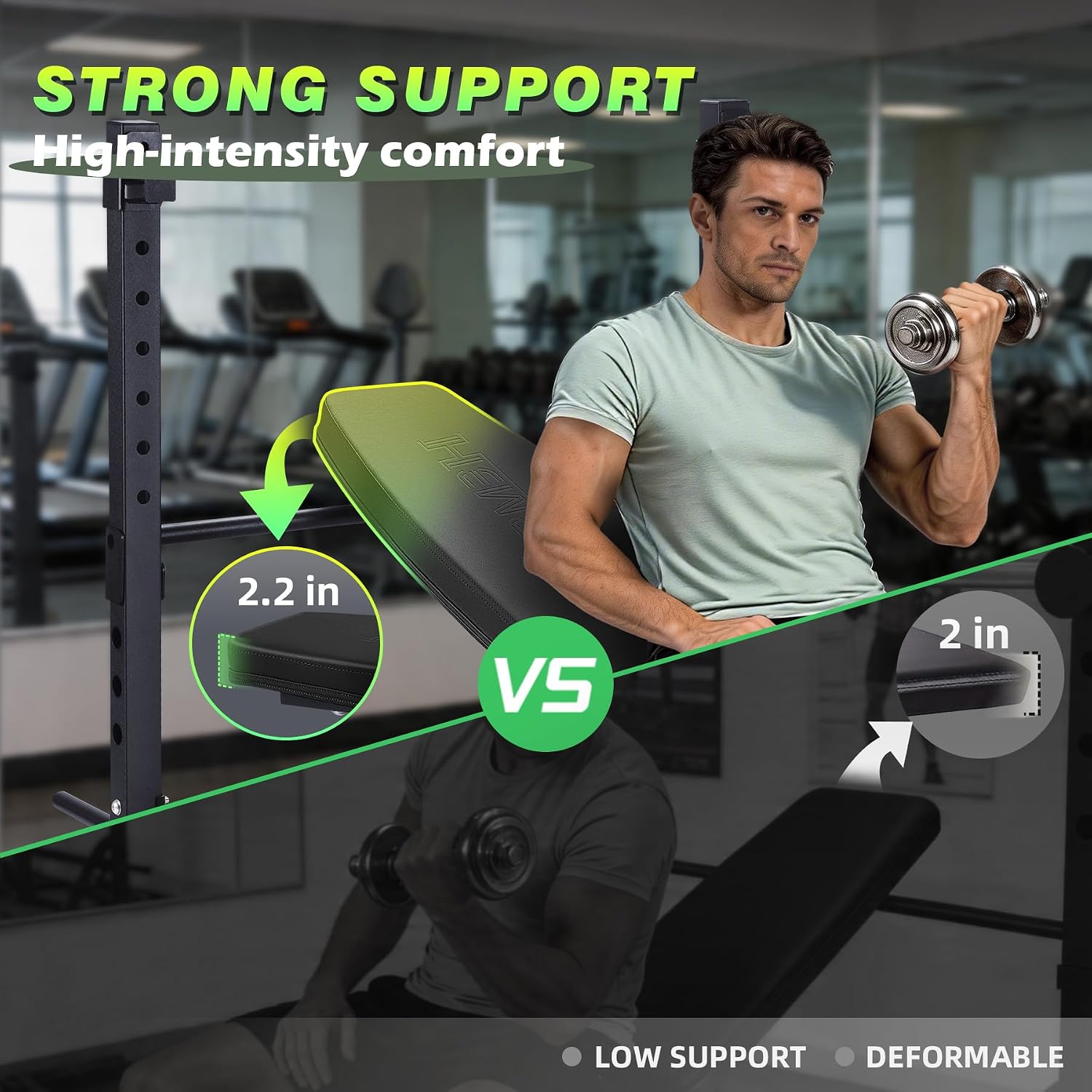 Adjustable Weight Bench with Barbell Rack