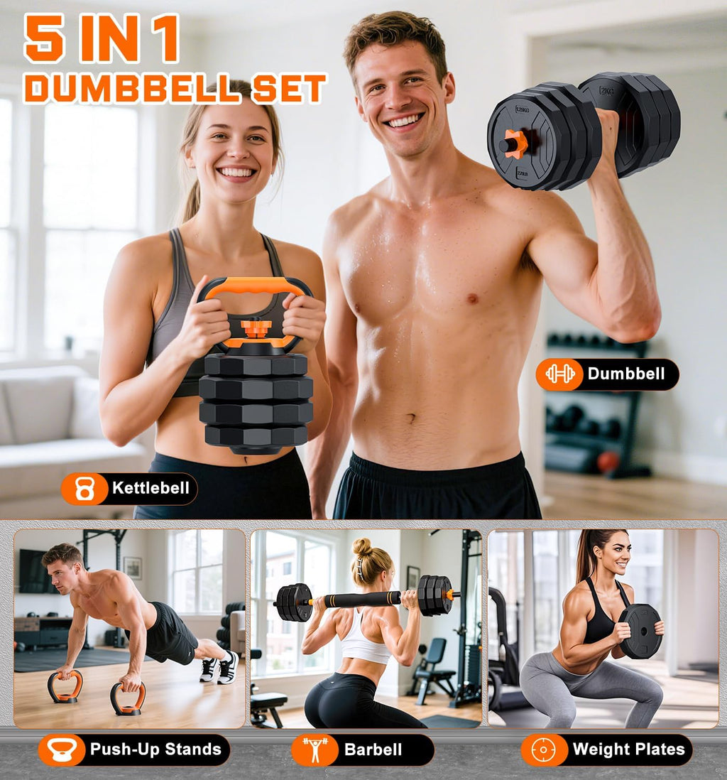 5-in-1 Adjustable Dumbbell Weight Set