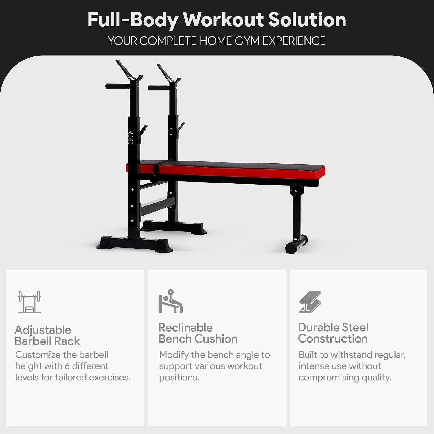 Weight Bench with Barbell Holder
