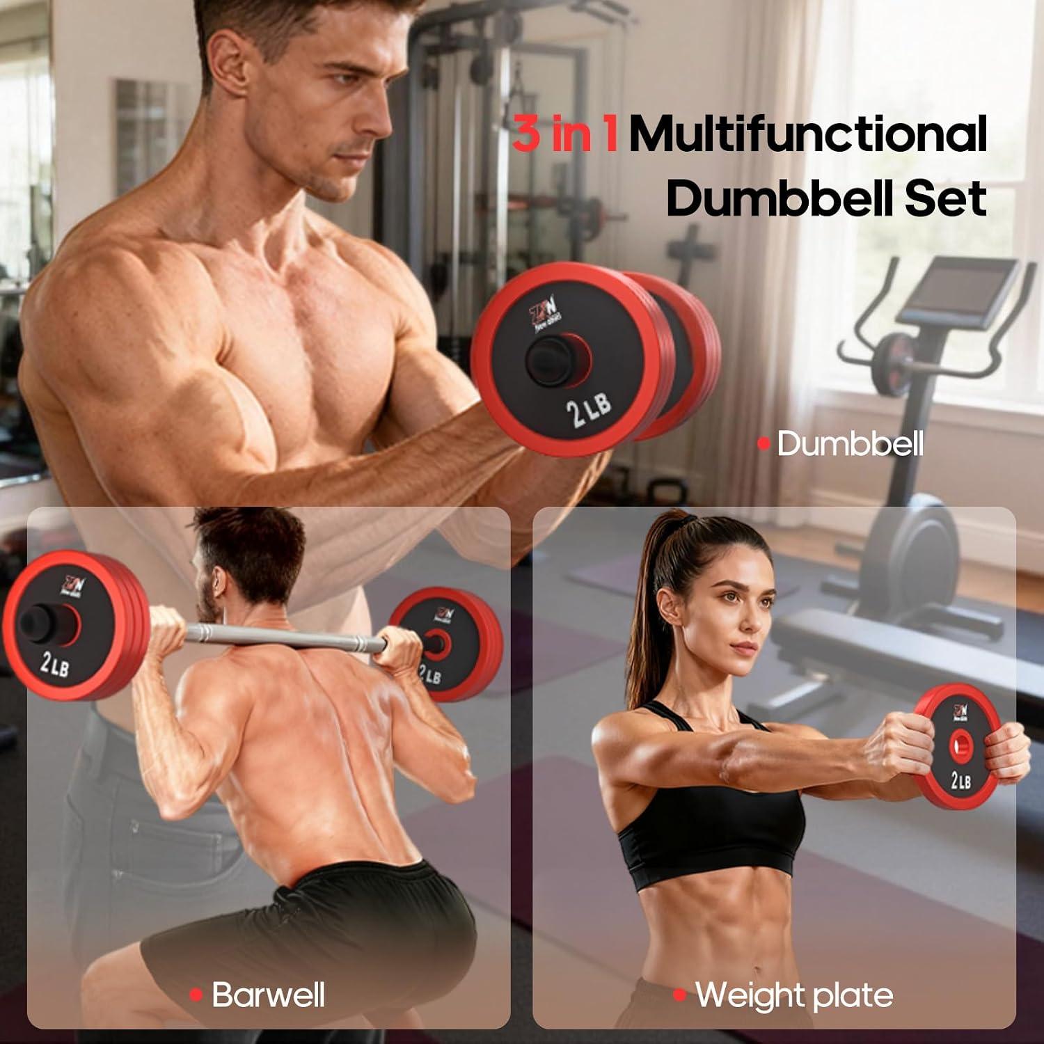 Dumbbell Set with Barbell Connector