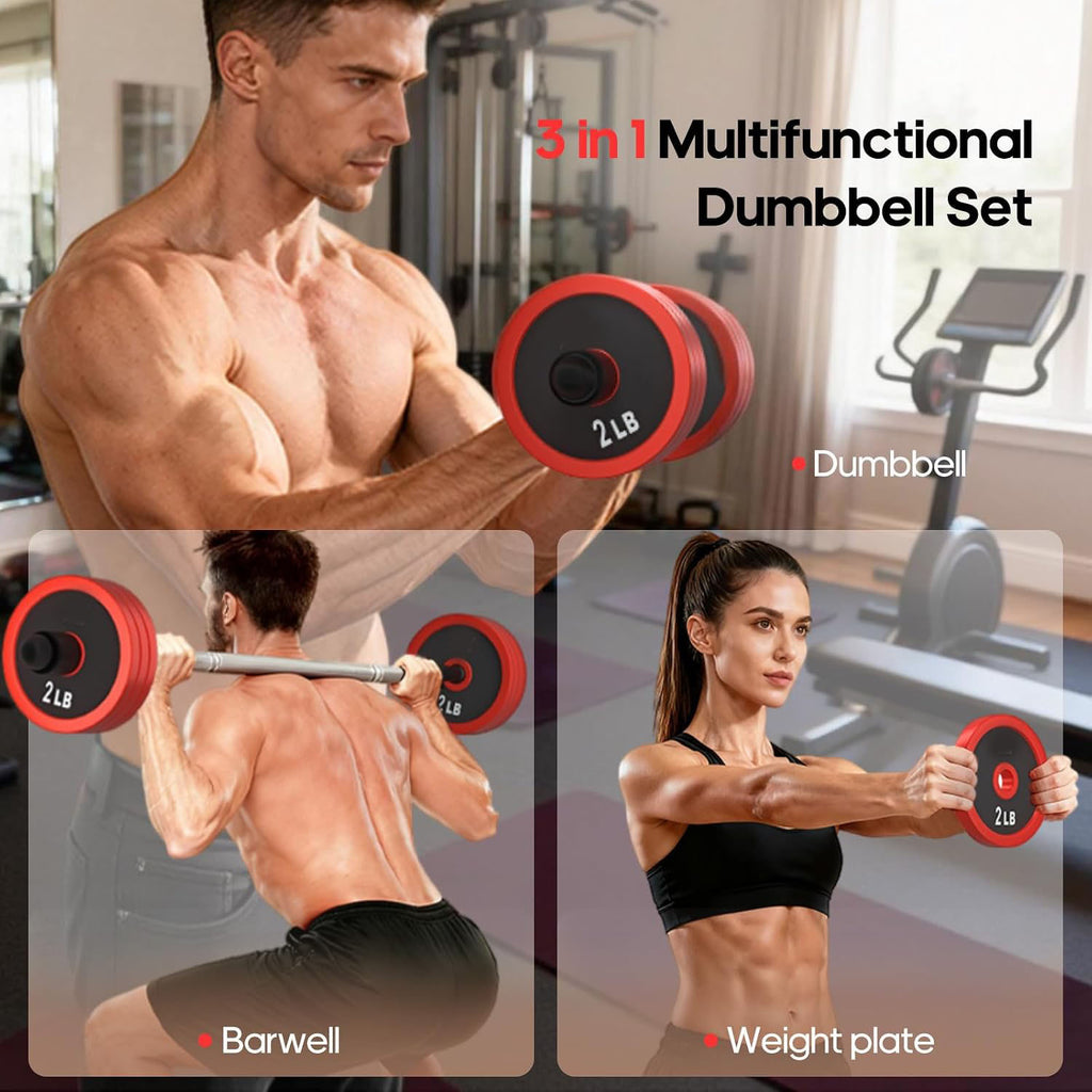 Dumbbell Set with Barbell Connector