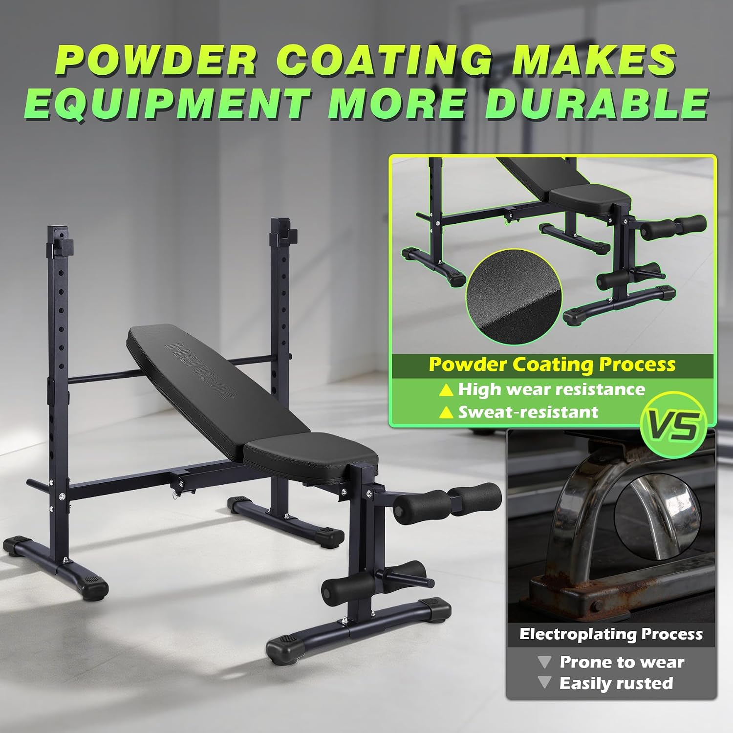Adjustable Weight Bench with Barbell Rack