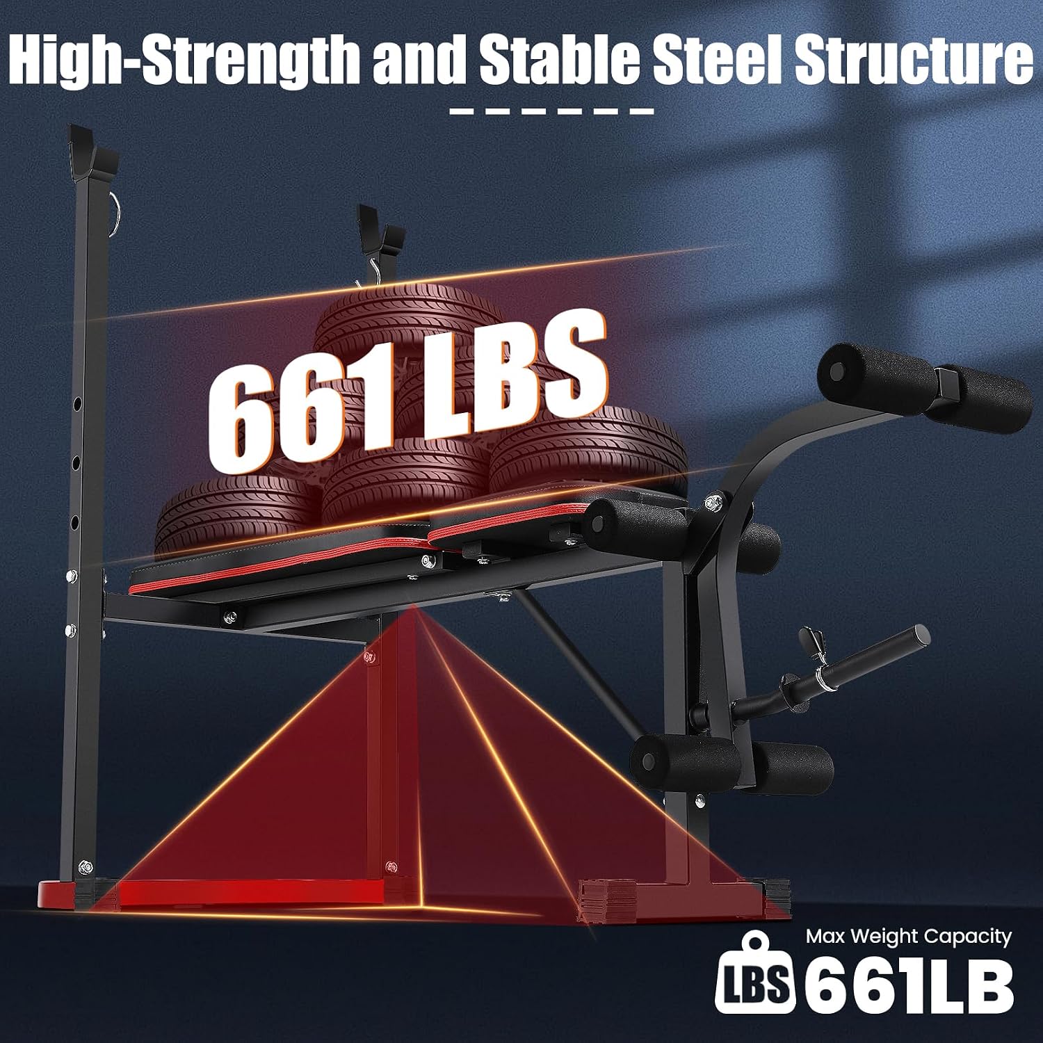 8 in 1 Adjustable Weight Bench Set