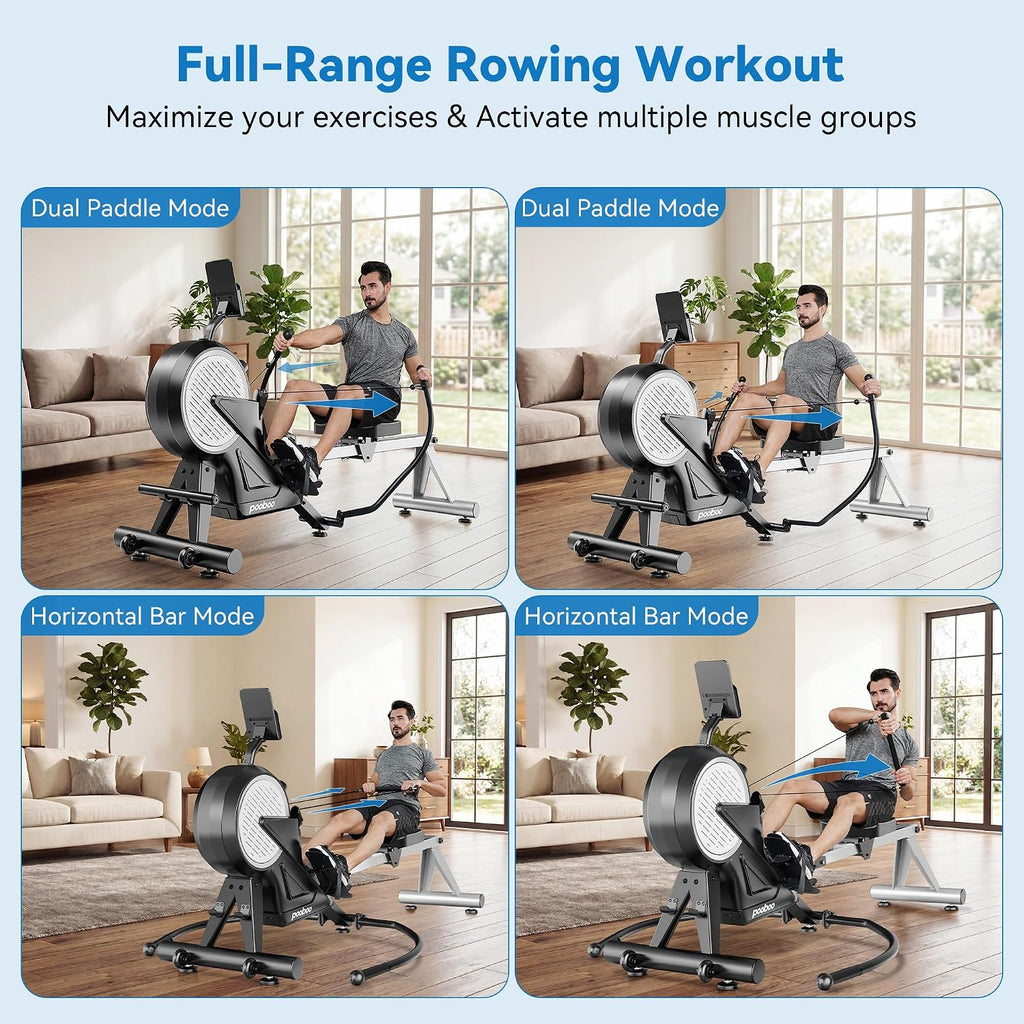 Dual Resistance Foldable Rowing Machine for Home