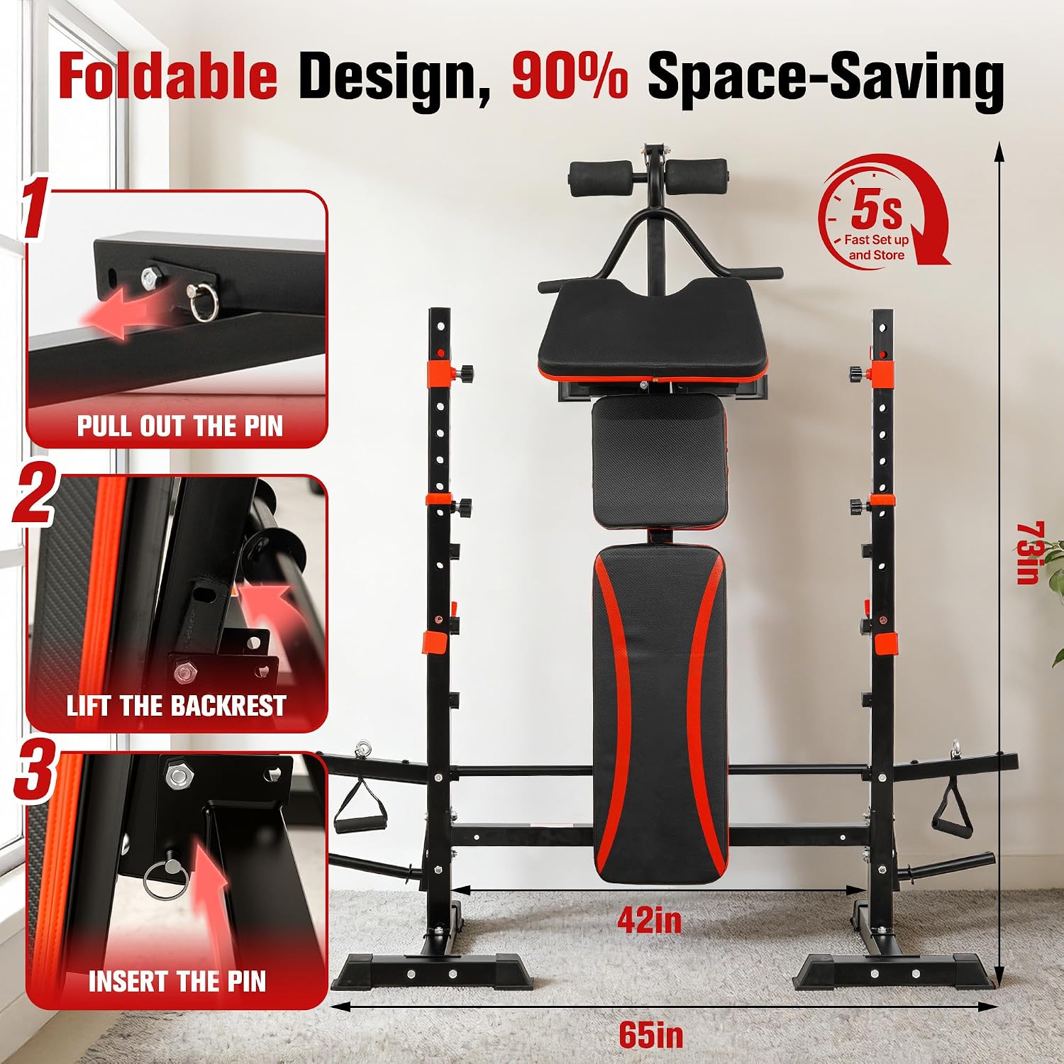 1500LBS 8 IN 1 Olympic Weight Bench Set