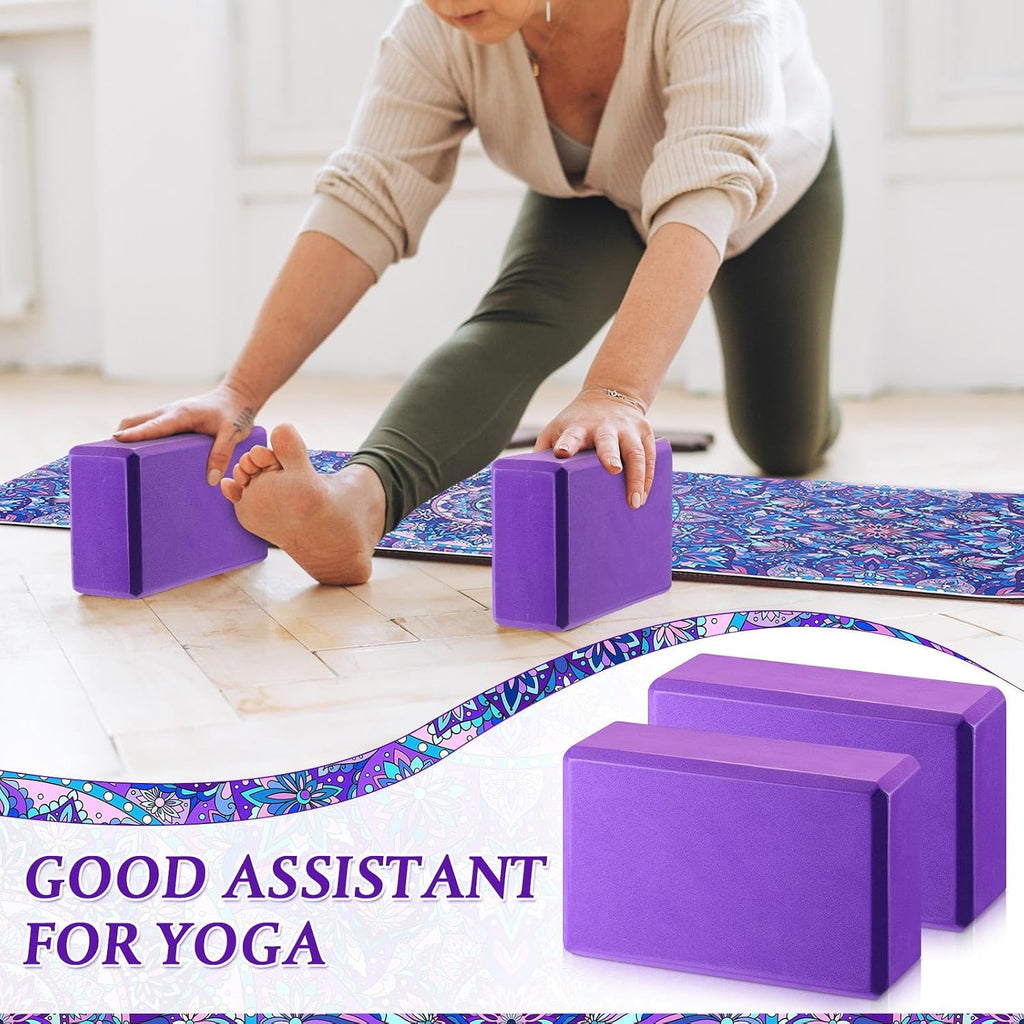 3 Pcs 6MM Non Slip Yoga Mat Set