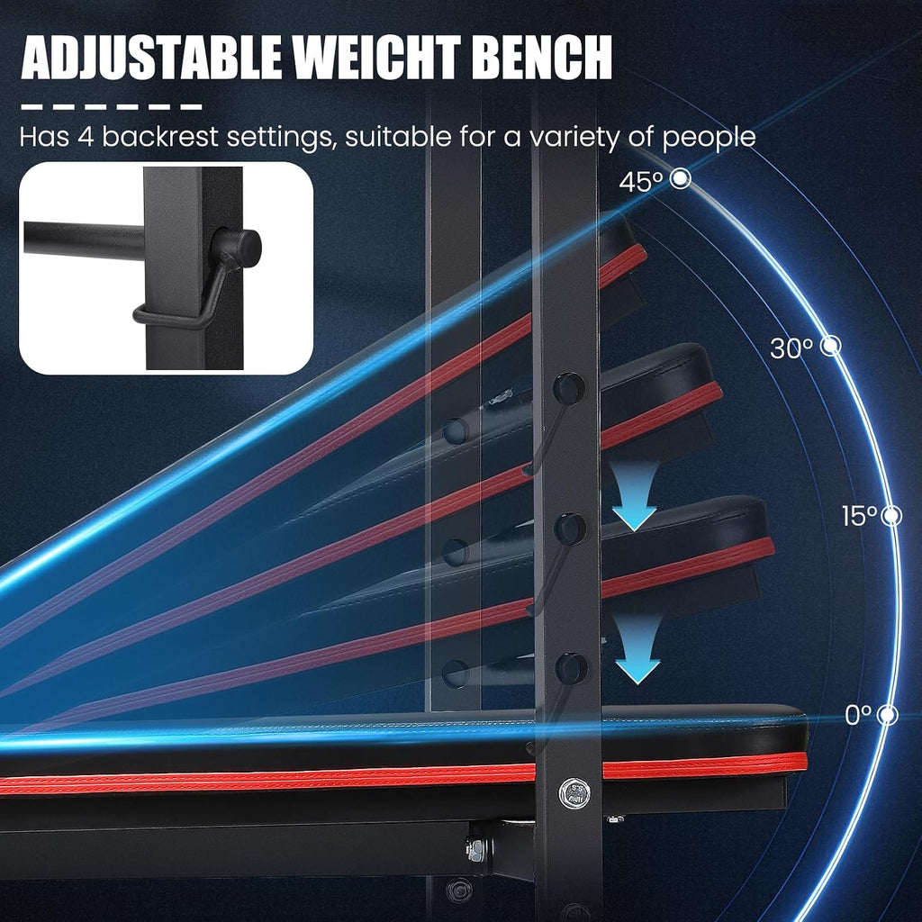8 in 1 Adjustable Weight Bench Set