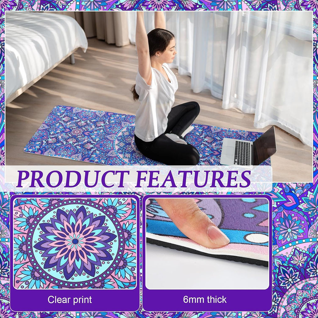 3 Pcs 6MM Non Slip Yoga Mat Set