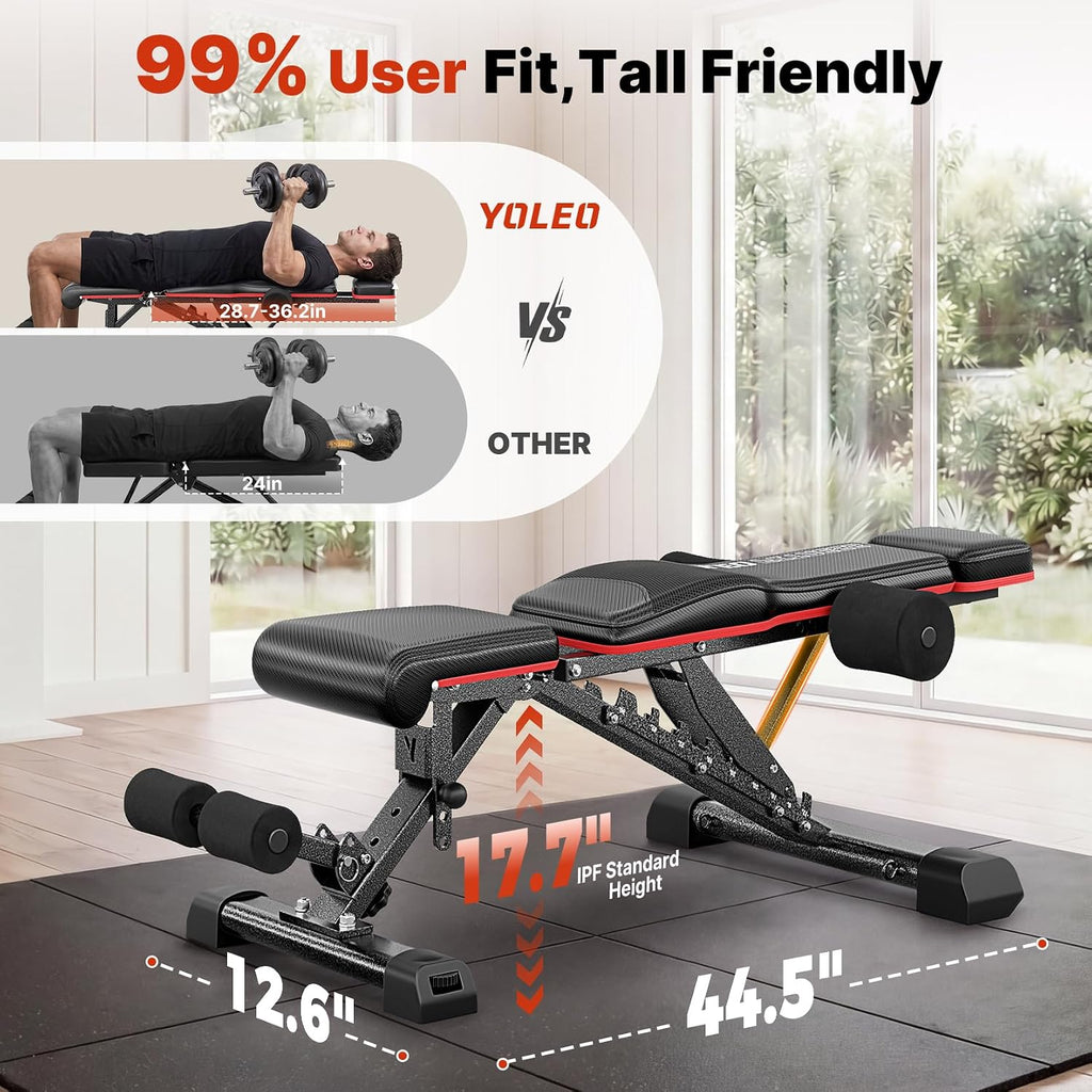 Foldable Weight Bench with Bench Press Stand