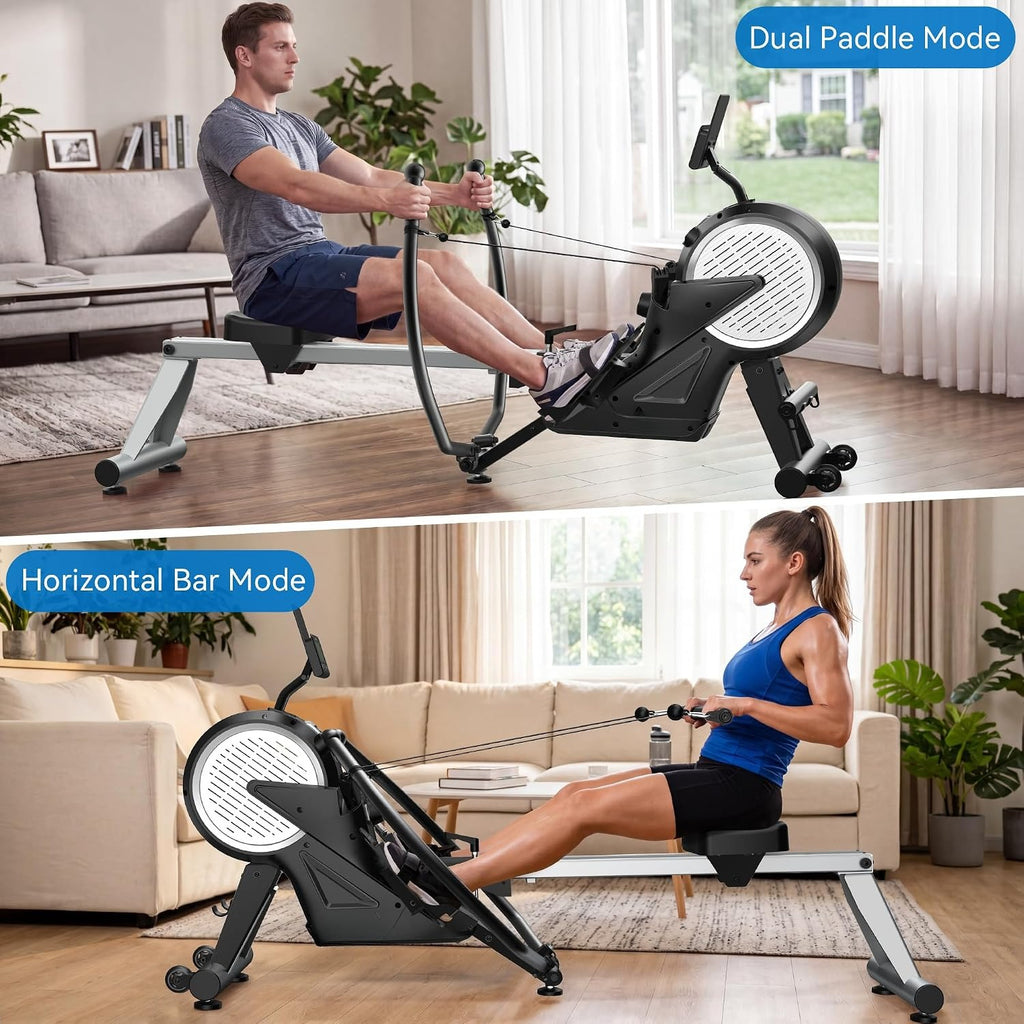 Dual Resistance Foldable Rowing Machine for Home