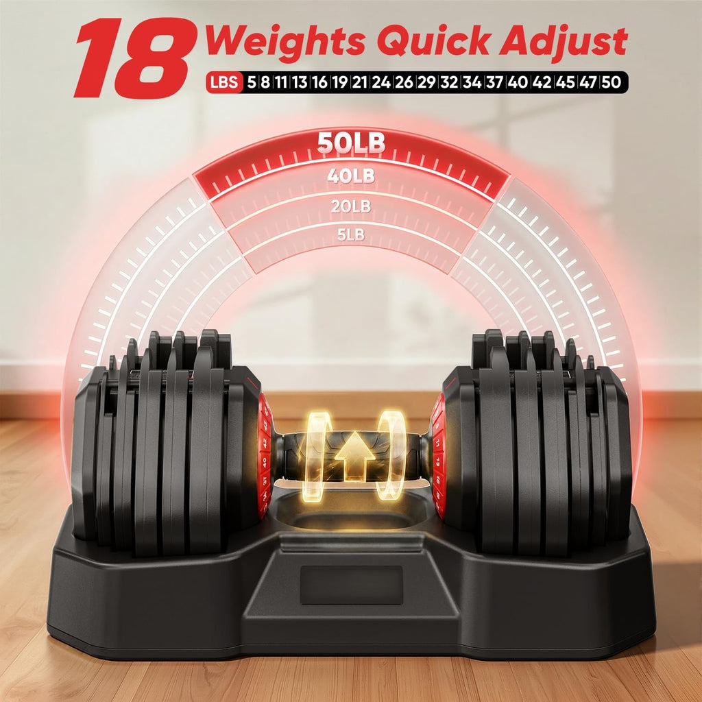 18-in-1 Adjustable Dumbbell Set